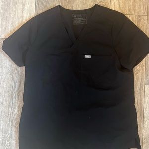 FIGS Black Catarina One-Pocket Scrub Top, Women’s Sz Large